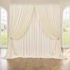 2 dona 5x8/10ft Ajinsiz Oq Satin Fon Pardalari To'y Tug'ilgan Kunlar Fotosuratchilik Foni Baby Shower Dekori