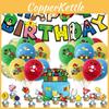 Super Mario Birthday Party Decoration Set Cartoon Themed Flags And Cake Toppers
