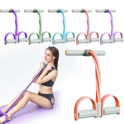Фитнес-ленты сопротивления-4 Tube Pedal Puller, Pedal Puller, педальная лента сопротивления с ручкой, для растяжки живота/талии/рук/ног