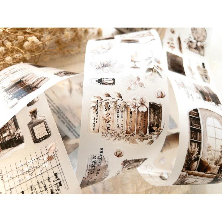Creawithgaby Vintage The Cosy Chapter Washi PET Tape DIY Card Making Scrapbooking Decorative Sticker