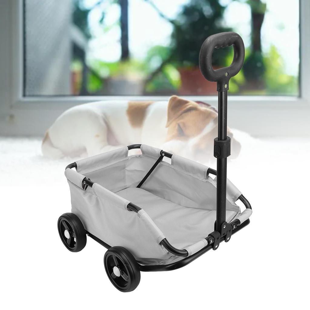 Коляска для собак Углеродистая сталь 15,43 Грузоподъемность Легкая Складная Переноска для животных на колесах Дорожная тележка для питомцев
