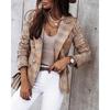 Autumn Women's Small Suit Jacket with Plaid Print Fashionable Commuting Thin Double-breasted Temperament Coat Classic Style