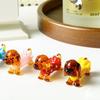 Transparent Glass Dachshund Figurine Handmade Glass Puppy Statue  Desk Decor
