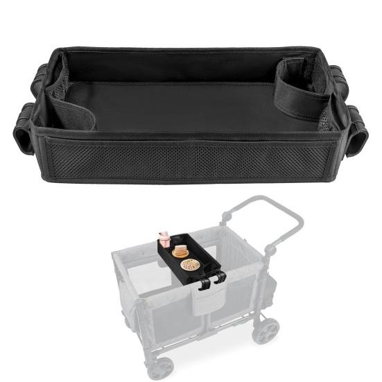 Детский поднос для коляски Wonderfold W1/W2/W4 с 2 подстаканниками, множеством сетчатых карманов, большой вместимостью, пристегивающимся креплением, детский органайзер для автомобиля, перекус в коляске