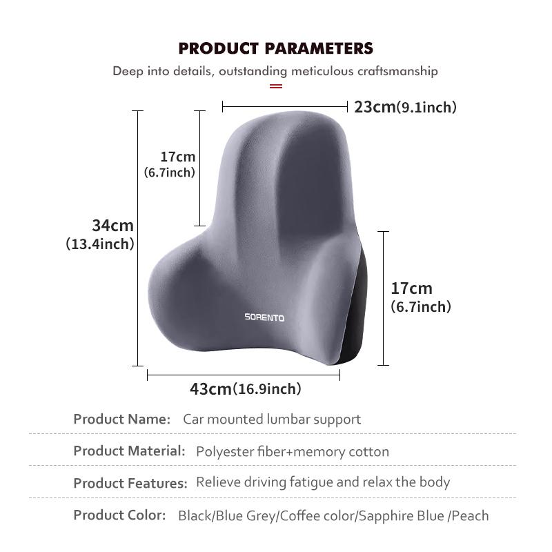 BBED7 Car Neck Protection Pillow Headrest Lumbar Mat Auto Accessories For KIA Sorento R 2011 2013 2014 2016 2017 2018 Stinger