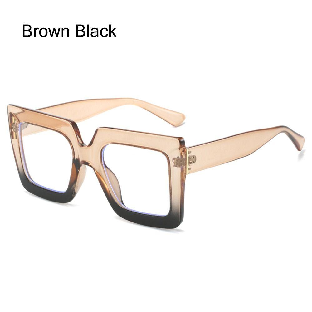 Oversized Anti-Blue Light Glasses Square Female Eyeglasses Vintage Computer Eyewear  for Women