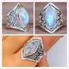 1PC Boho Jewelry Natural Gemstone Marquise Moonstone Personalized Rings