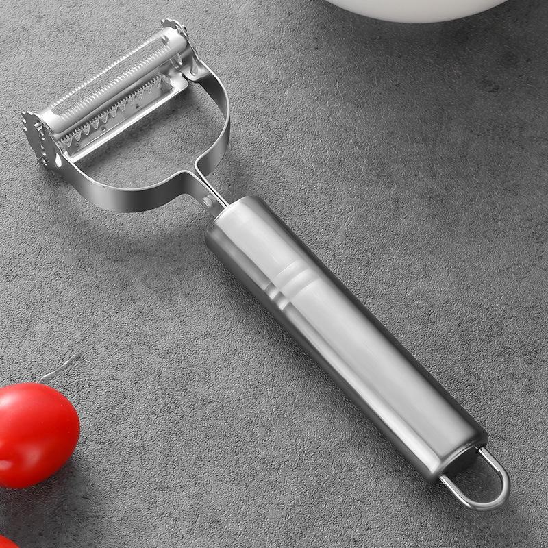 Three-Piece Stainless Steel Peeler Set: Multi-functional Peeler, Potato Peeler, Melon and Fruit Grater, Fruit Knife