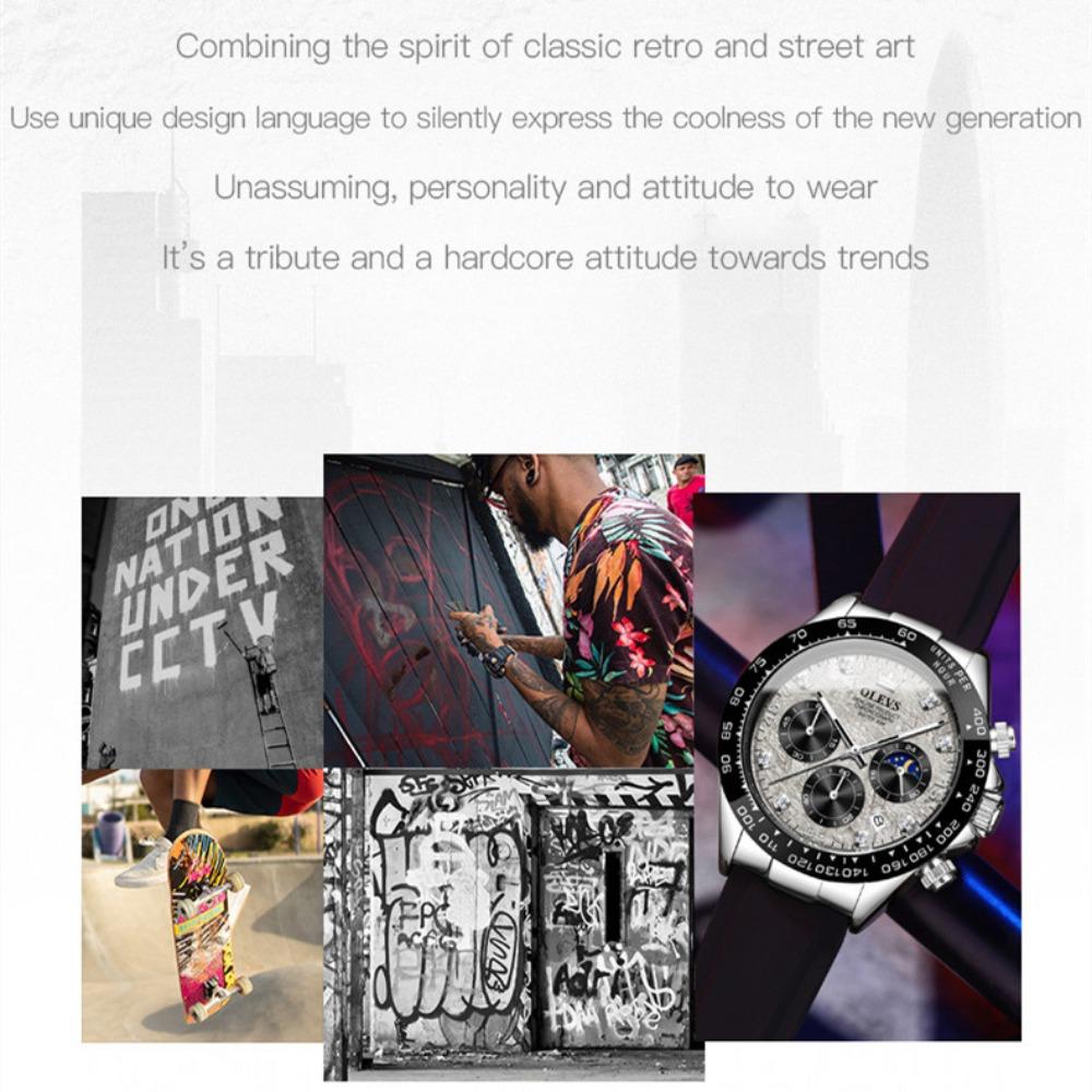 OLEVS Новые лучшие мужские часы Силиконовые многофункциональные кварцевые мужские часы Высококачественные часы