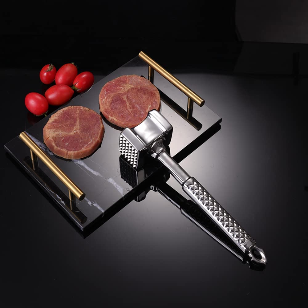 Двусторонний инструмент для размягчения мяса из чистой нержавеющей стали 304, молоток для смягчения мяса, молоток для мяса, несварной кухонный молоток
