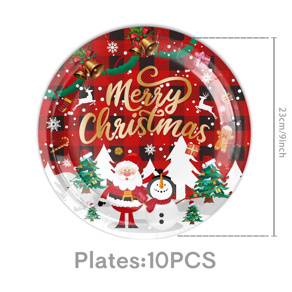 Christmas Themed Party Supplies Holiday Decorations Party Arrangements Christmas Flag Paper Plates Paper Cups Paper Towels