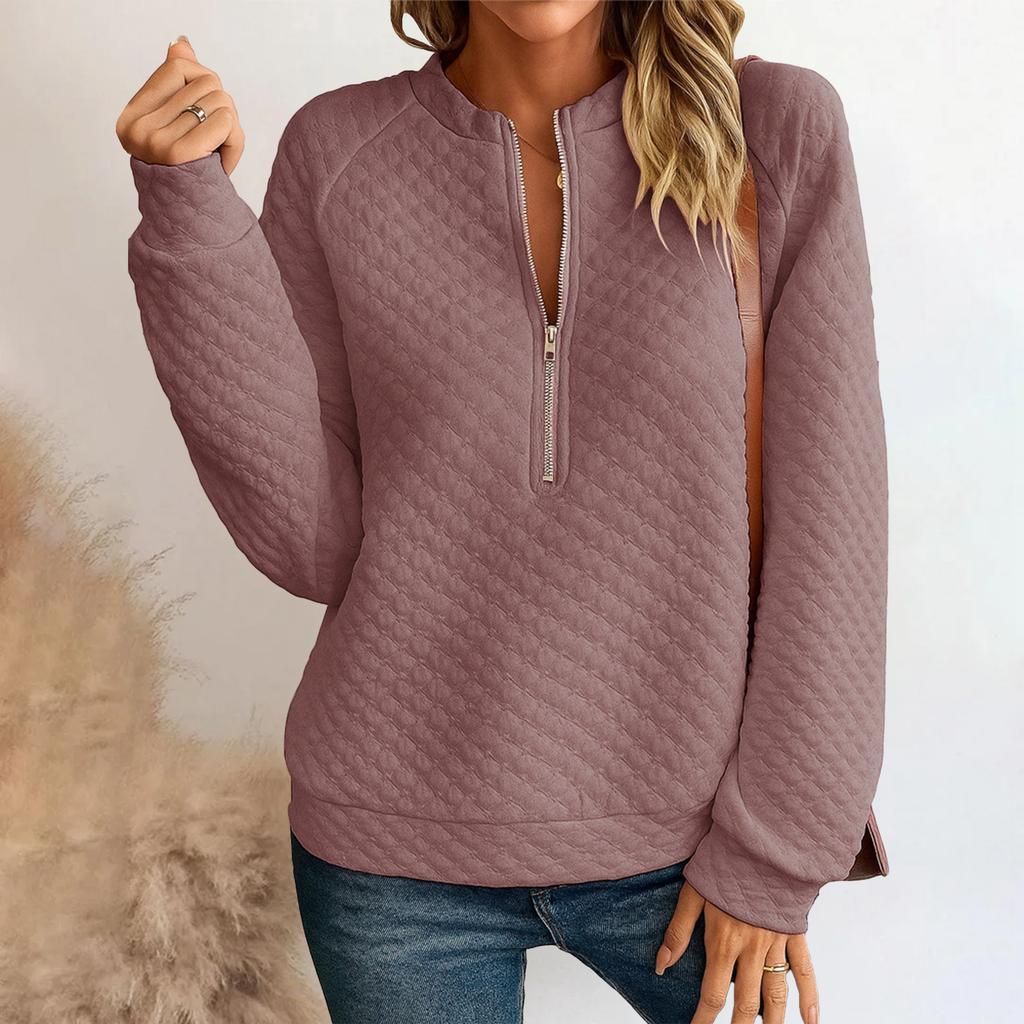 Women's Fashionable Long-sleeved Pullover Solid-color Top