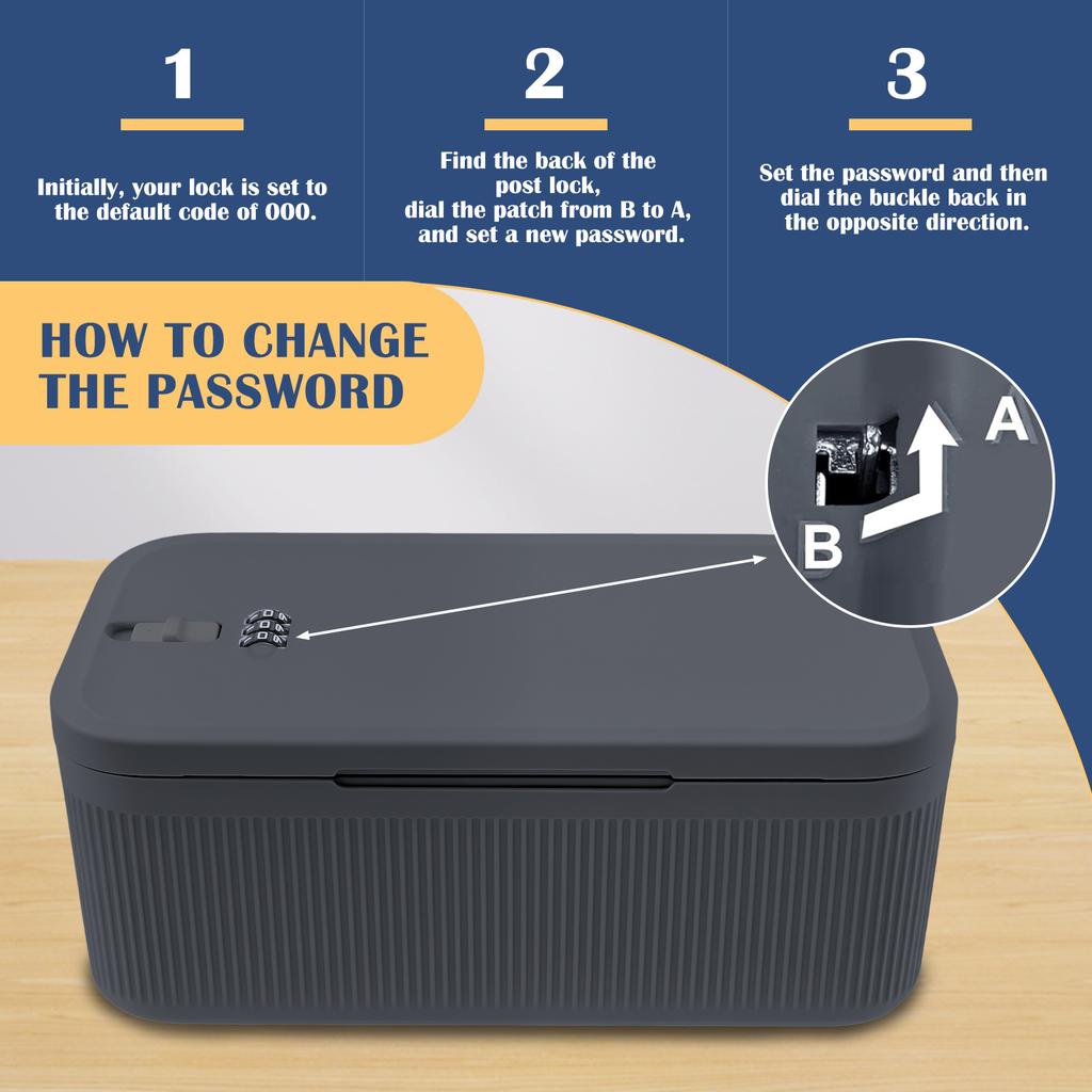 Medication Password Locking Box Versatile Safe Small Lockable Storage Box for Home Office Travel Medicine and Food Organizer