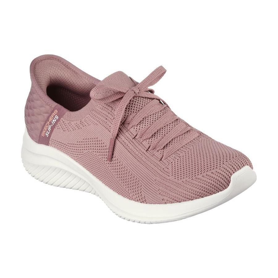 Skechers Ультра Гибкие 3.0 Тканевые Кроссовки Brilliant Path Удобные Спортивные Низкие Повседневная Обувь Женские кроссовки Розовые 149710-MVE