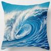 Office Decoration Pillow Ocean Blue Wave Pattern Cushion Cover Home Living Room Sofa