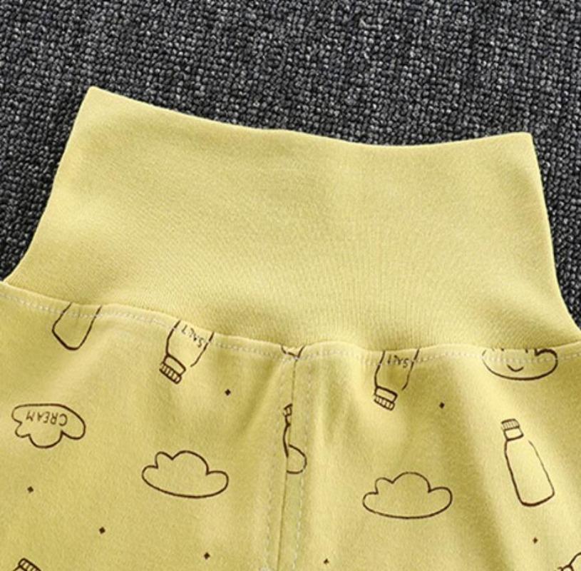 Children's 100% Cotton Autumn Pants, High-waisted Belly-protecting Pants, Baby Pants with Open Crotch, Boys' and Girls' Undershirts and Sleep Pants