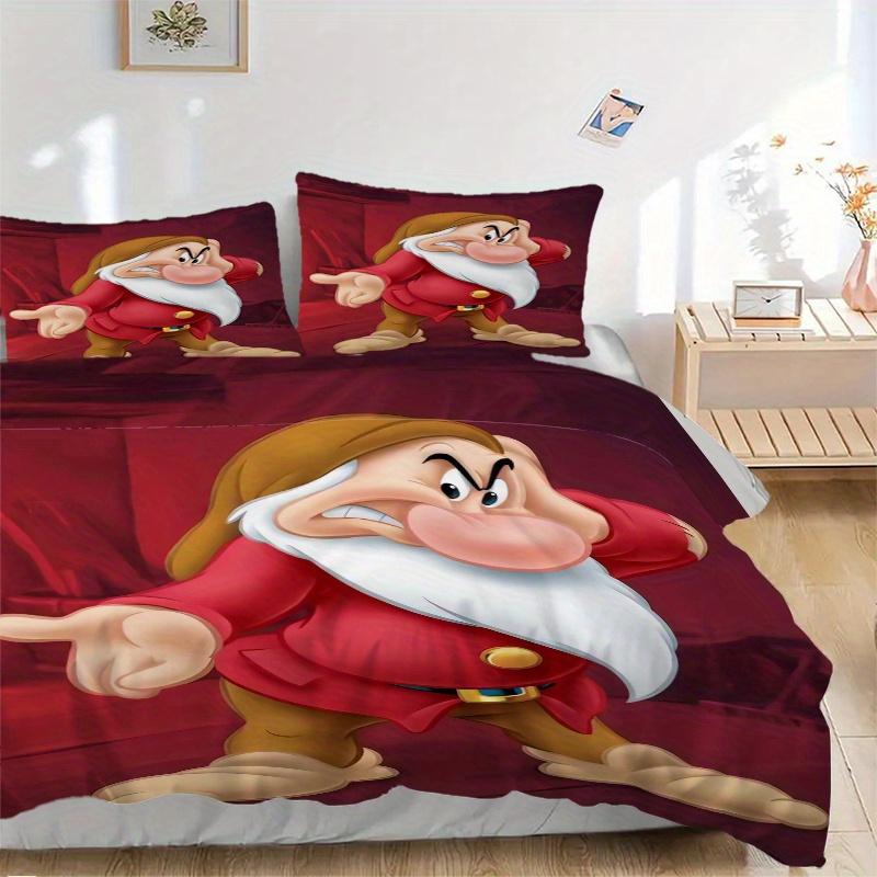 3pcs Grumpy the Dwarf Bedding Set - 1 Soft Quilt Cover + 2 Pillowcases, Machine Washable - Suitable for All Seasons, Perfect Gift for Family and
