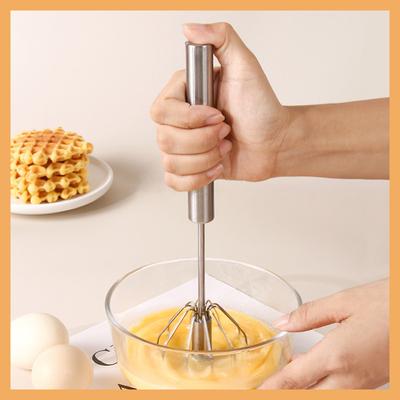Ручной венчик для яиц из нержавеющей стали, полуавтоматическая машина для взбивания яичного белка и крема и палочка для перемешивания муки, волшебный инструмент, нажимного типа