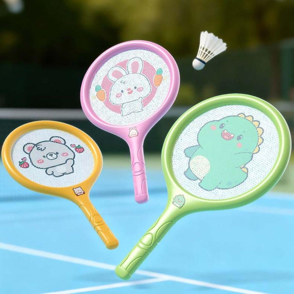 Portable Plastic Rackets with Ball Comfortable Handle Badminton Children’s Toys Adults