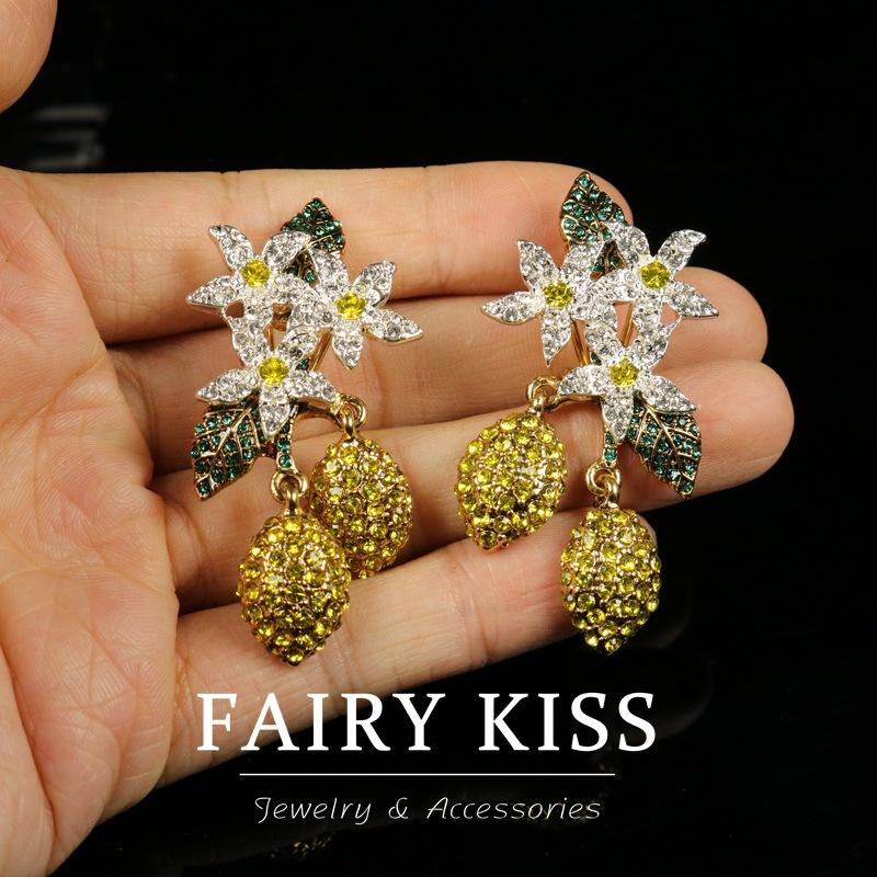 Модные серьги-капли в виде цветка, инкрустированные бриллиантами, женские универсальные серьги высокого класса, иглы из серебра 925 пробы