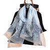 Silk Women Scarf Warm Wool Shawls Wraps Floral Pashmina Embroidery Scarves Foulard Hijabs Solid Long Female Bandana