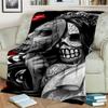 Horror Female Skull Dead Girl Gothic Blanket,Soft Throw Blanket for Home Bedroom Bed Sofa Picnic Travel Office Cover Blanket Kid