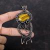 Кулон Тигровый глаз Кулон, обернутый медной проволокой Украшения из натуральных драгоценных камней Кулон ручной работы для женщин Изящные украшения из медной проволоки Подарок для него