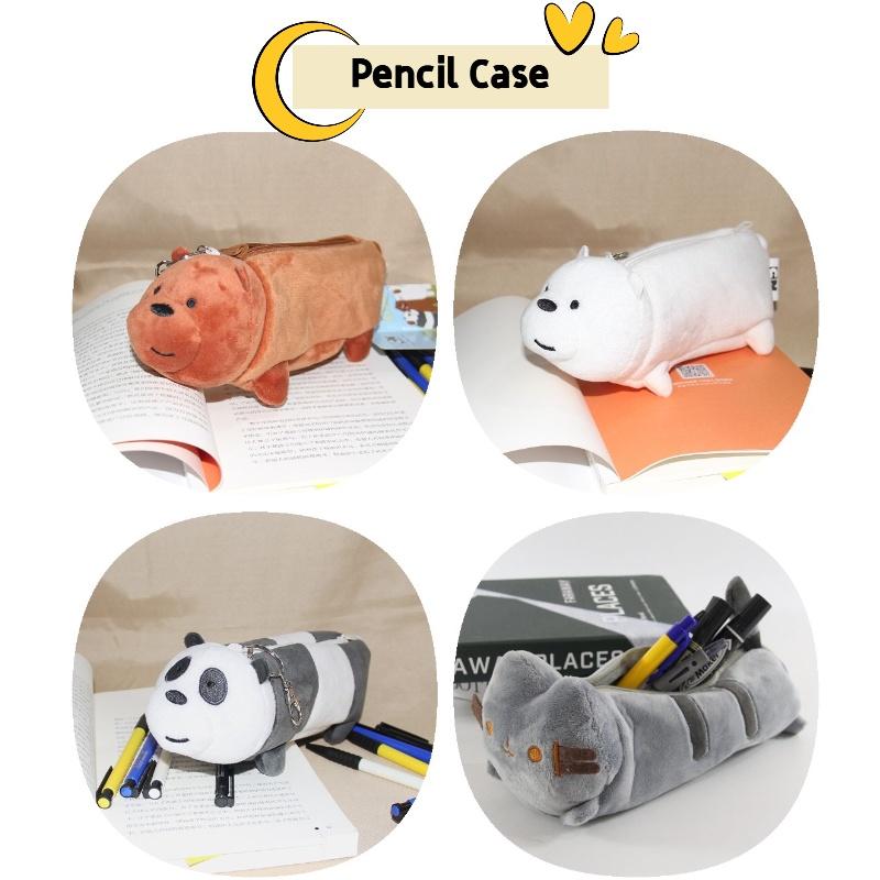 Милый плюшевый пенал в виде кошки большой вместимости для студентов и организации канцелярских принадлежностей