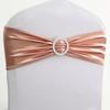 10pcs/50pcs Rose Gold Silver Metallic Spandex Chair Sash Band Knot Elastic Stretch Hotel Party Wedding Chair Bow Tie
