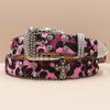 Cross Belt Leopard Print Western Rhinestone Belt Personalized Denim Woman Rivet Jeans Belt