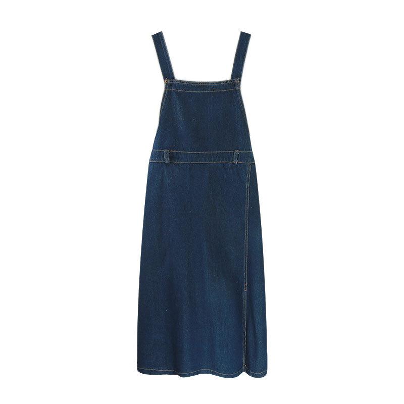 Stylish Elegance Fashion Female Casual Vest Side Split Denim Strappy Skirt Female Summer Thin Section Thin Medium-length Dress Halter Long Skirt