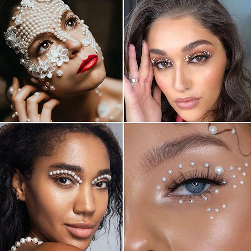 1 лист пластиковых полукруглых жемчужных декоративных наклеек для Diy лица, красоты, макияжа, дизайна ногтей, аксессуары для волос для мобильного телефона