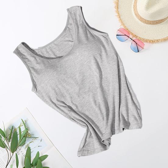 Жилет без рукавов с круглым вырезом и широкими бретелями, без косточек, женский однотонный жилет