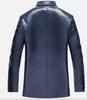 AL KHALID Classic Men's Pure Lambskin Leather Blazer Soft 3 BUTTON Blue Jacket Coat