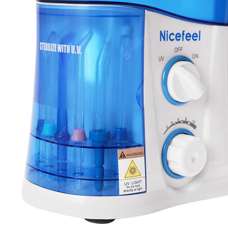 Nicefeel УФ стоматологический ирригатор для полости рта, очиститель зубов, водная ирригационная ирригатор, спа-уход за зубами, чистая с 7 многофункциональными насадками для семьи