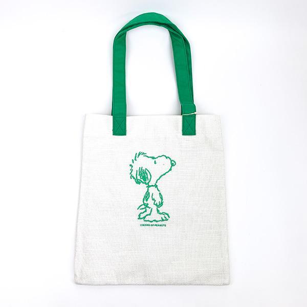 Snoopy Flat Tote Bag Green Bag Tote