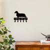 Metal Art Dog Key Hooks & Keychain Holder - 6 Inch Metal Wall Art for Towels, Coats, and Organization: Stylish Iron Storage Rack
