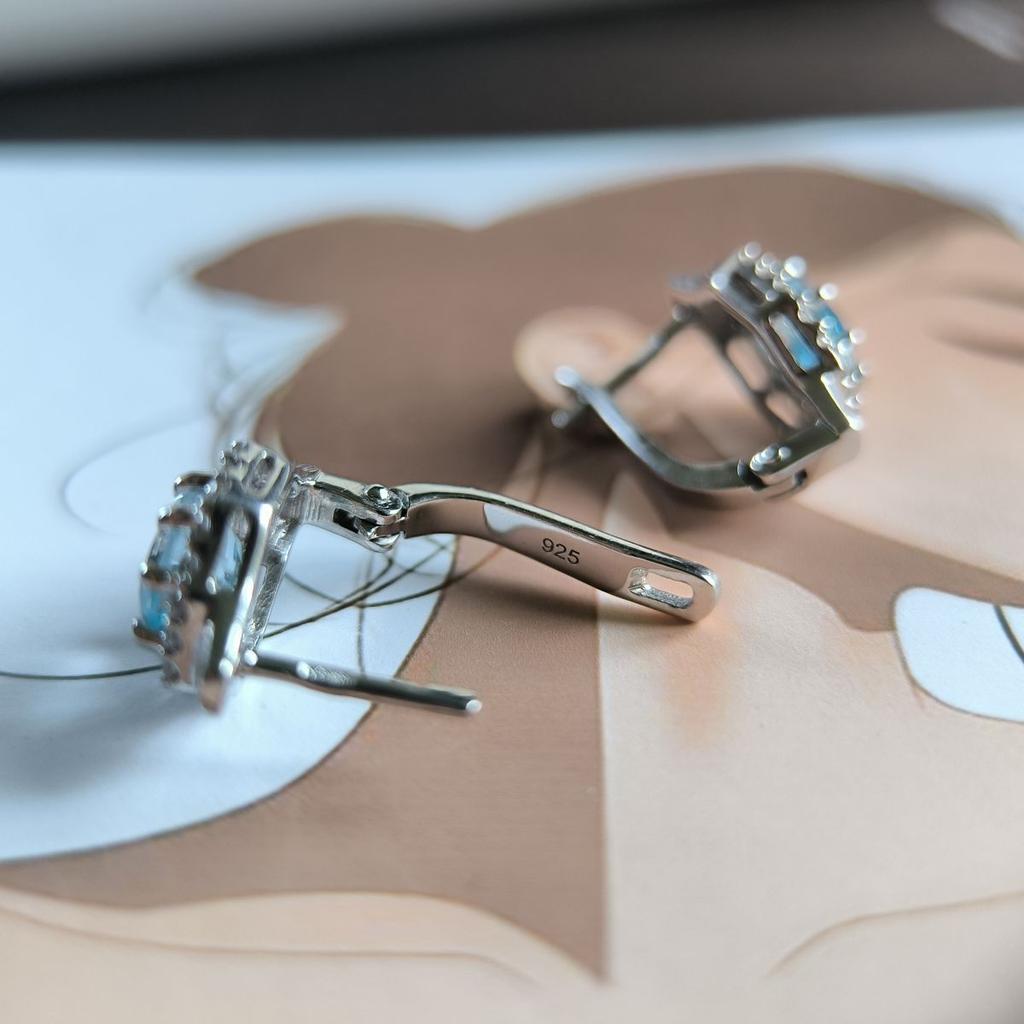 Серебряные серьги с натуральным топазом 3.86ct (2188391)