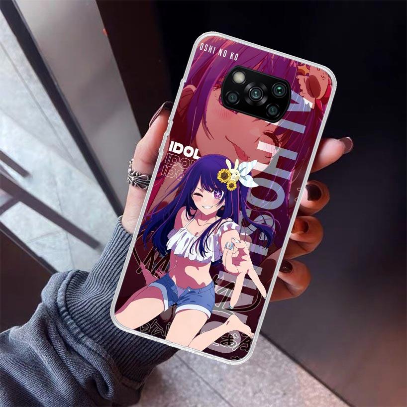 Japan Anime Oshi No Ko Phone Case For Xiaomi Poco X7 X6 X5 Pro F7 Ultra Redmi 15C 15 13 13C 12 12C 10 10A 10C 9 9A 9C 9T Shell P
