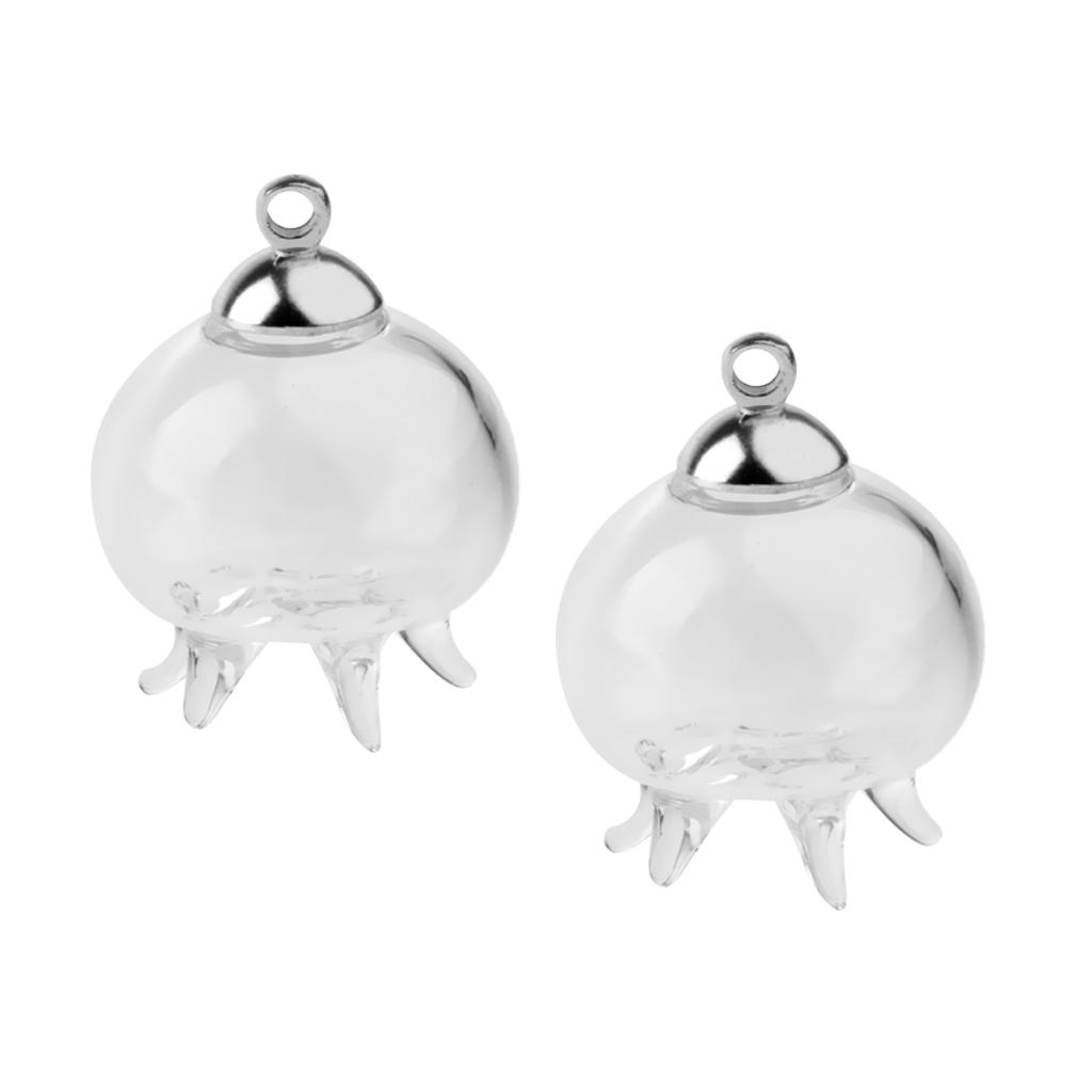 2шт мини-медуза пустая стеклянная бутылка желаний флакон подвеска-подвеска