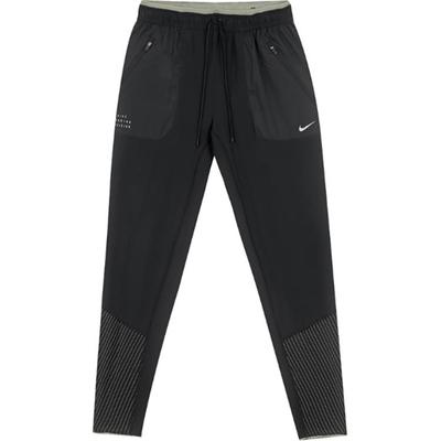 Solid Color Lace-Up Straight Leg Nine-Point Sports Pants Men Bottoms Black FZ1134-010