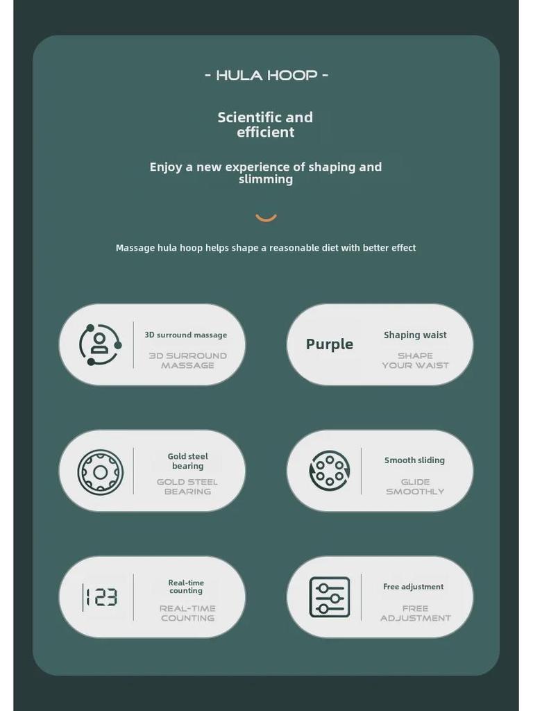 Регулируемый смарт-хула-хуп с утяжелением для взрослых - съемный, подсчитывающий фитнес-обруч для тренировок пресса