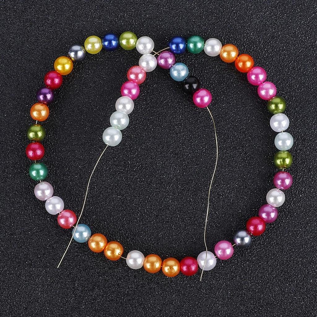 30-200 шт./пакет акриловые полихроматические круглые свободные бусины DIY браслет ожерелье аксессуары для изготовления ювелирных изделий