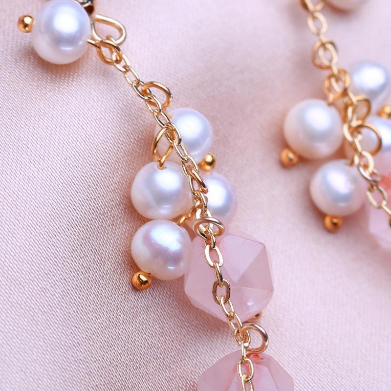 KNIKOO Серьги-капли с кисточками для женщин, модные серьги с натуральным пресноводным жемчугом, ювелирные изделия для подарков на свадьбу