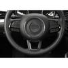 For Jeep Compass 17-2021 Glossy Black Steering Wheel Control Button Cover Trim