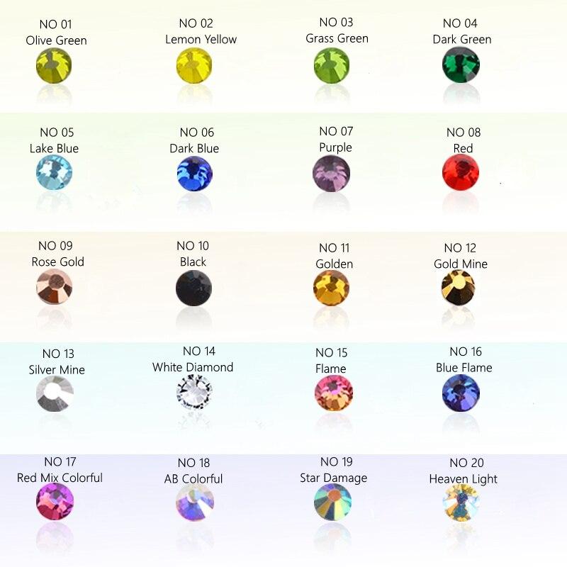 1 сумка, смешанные размеры, Стразы для ногтей, кристаллы, стекло, алмаз, драгоценный камень, украшения для дизайна ногтей, маникюрные инструменты, 20 цветов на выбор