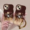 Smudge Coffee Bear Doll Suitable for Apple 16PRO Dual Stand Mobile Phone Case 15/14 Silicone Anti-fall 13 Niche