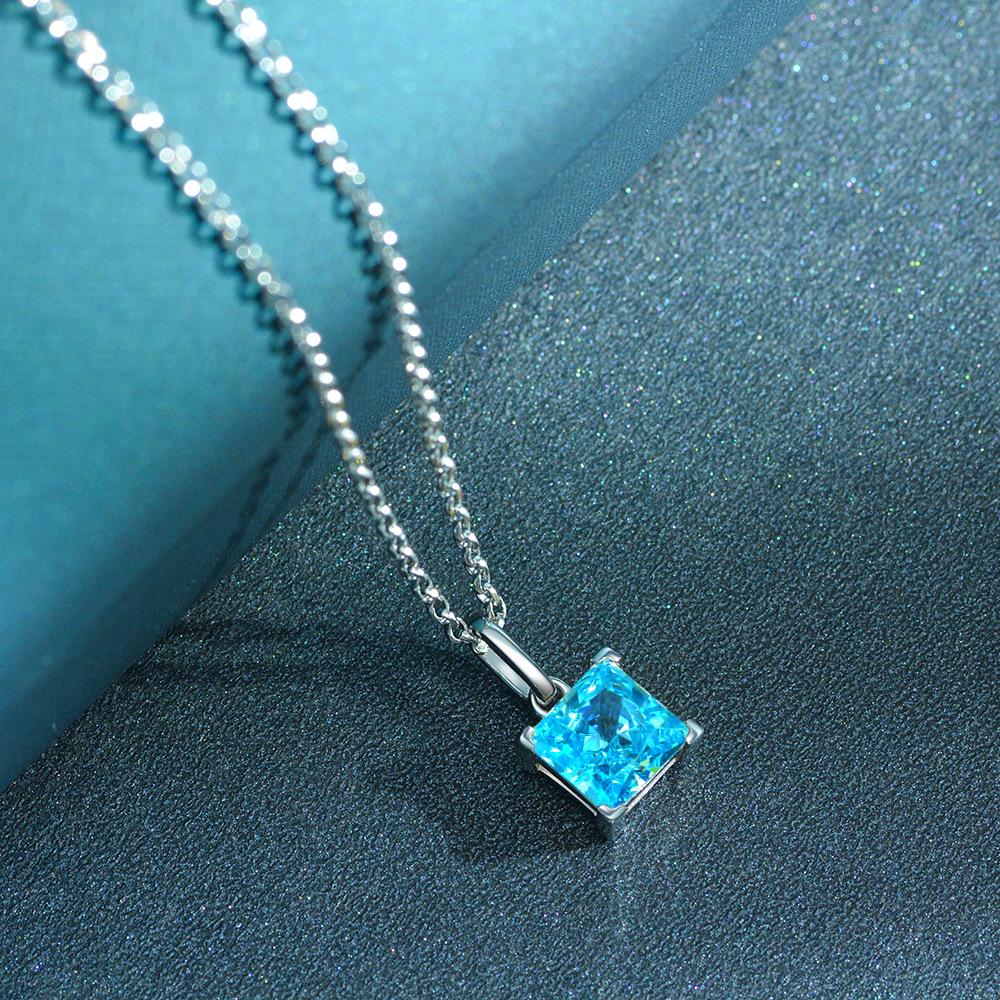 Gica Gema Подвески с высокоуглеродистыми бриллиантами, ожерелья, стерлинговое серебро 925 пробы, 1 карат, цвет драгоценного камня, романтические ювелирные изделия, подарки для свадебной вечеринки, новая тенденция