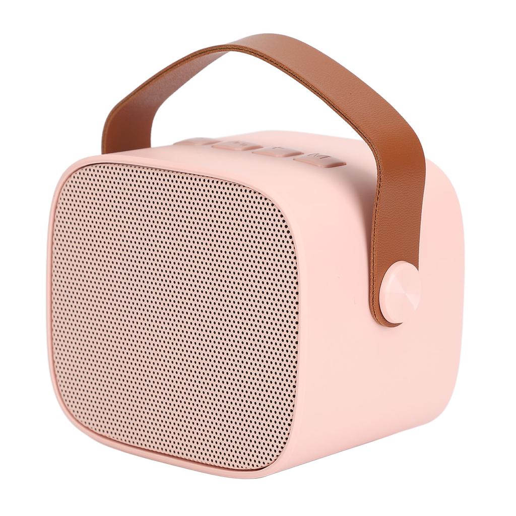 Мини Караоке Машина Мини Караоке Портативная Bluetooth Колонка с 2 Беспроводными Микрофонами для Детей Взрослых Розовая