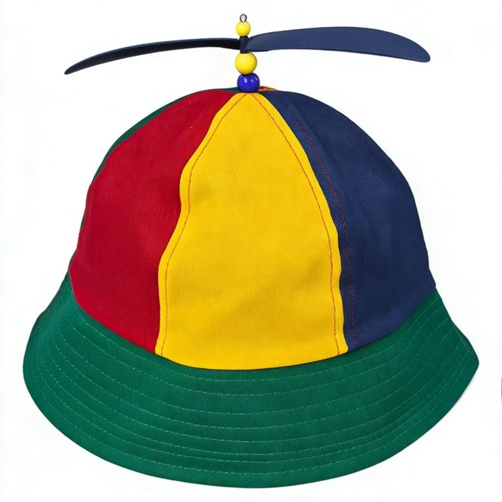 Rainbow Windmill Bamboo Dragonfly Cap Sun Protection Fishermen Cap Summer Beach Cap Kids Adults